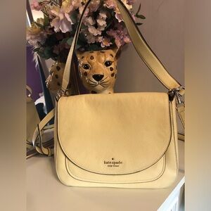 Kate Spade Yellow Kailee Medium Flap Shoulder Bag used but good condition